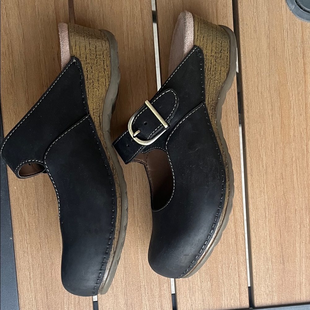 Dansko martina Black Leather Mules with Buckle 38 - Picture 3 of 7